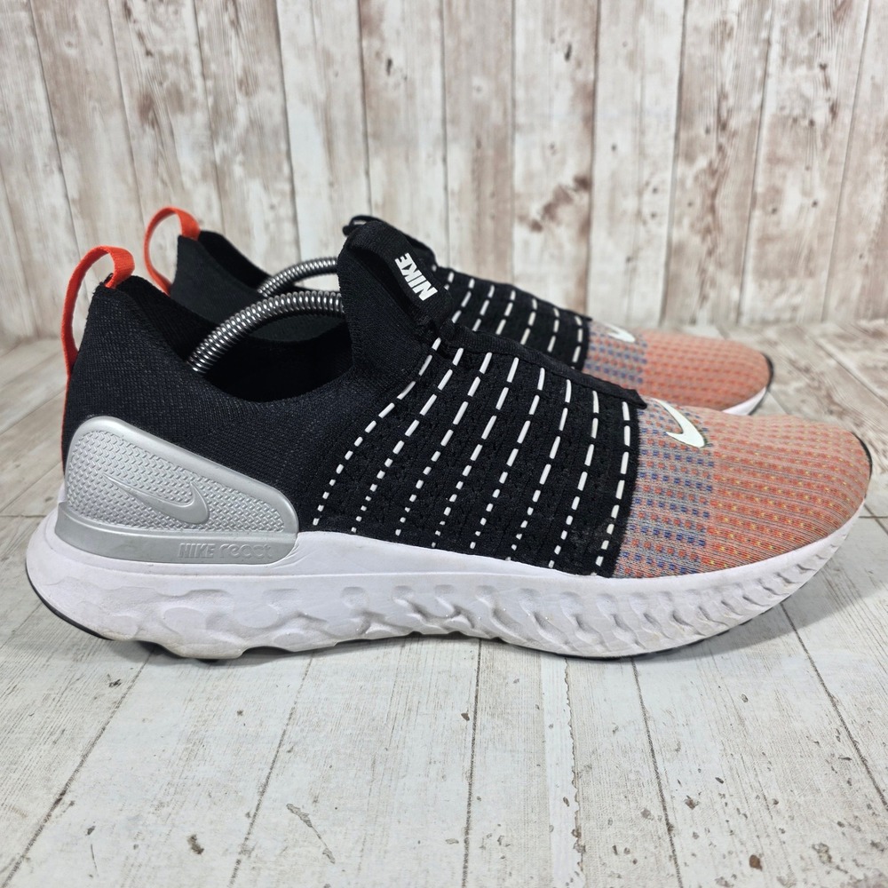 Nike React Phantom Run Flyknit 2 Mens 12.5 Black Multi Color DQ7647-001